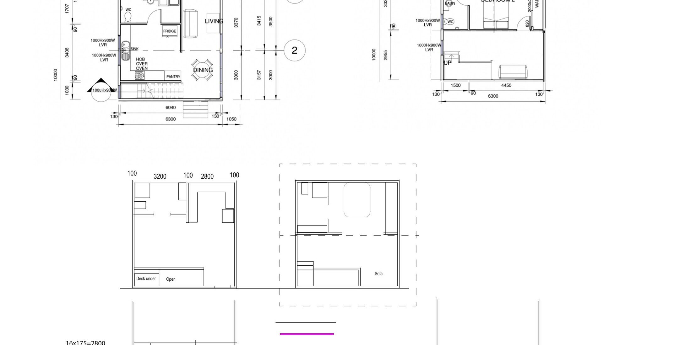 Concept floor plan for a compact flexible modular building