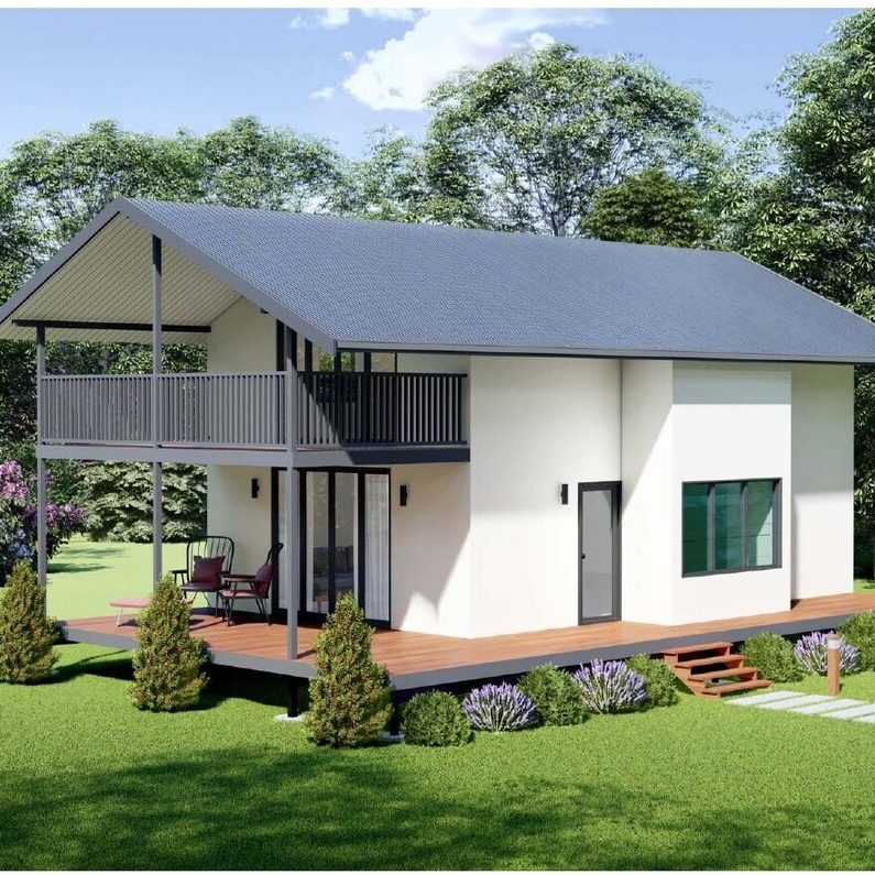 Architectural render of a two-storey modular manager residence